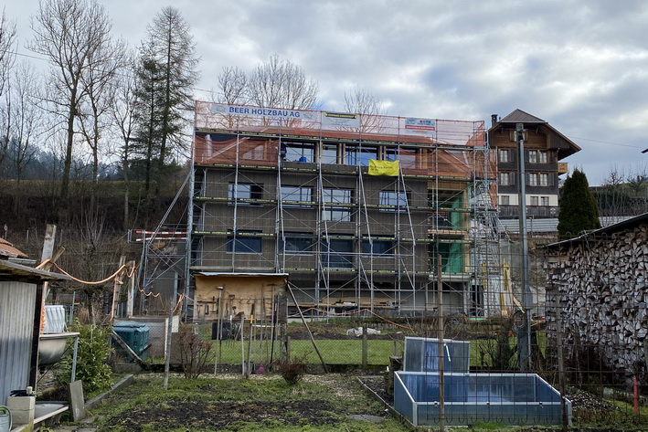 Mondholzfassade Haus 6 - Die Bauzeit in Bilder